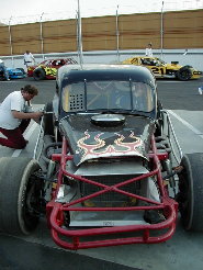 Airing up the tires before qualifying at the Wenatchee Super Oval.