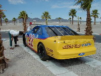 Outside of the Race Car Cafe at the entrance to Las Vegas Motor Speedway