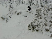 Eric catching air in the Mt. Baker backcountry
