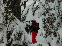 The Webmaster in his new powdersuit in the Mt. Baker backcountry (Go Obermeyer!)