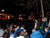 There was a huge crowd in the village for the countdown.