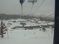 A view from the gondola, looking back at Mammoth's base area