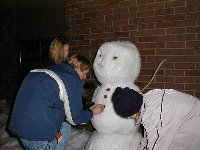 Everyone helped build a snowman...Chris and Devin did most of the work...
