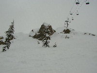 A view looking up KT-22 under the old Olympic Lady chairlift...