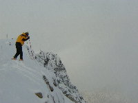 Another unidentified skier finding the only right way into any bowl...this particular bowl is called Diamond, at Blackcomb