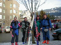 Chuck, Tim, Doug, and Ken near the gondolas in the village.